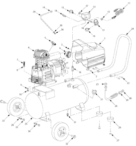 Air-Compressor Parts Diagram and Parts List for HL5516  Campbell Hausfeld Compressor